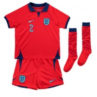 England Kyle Walker #2 Fußballbekleidung Auswärtstrikot Kinder WM 2022 Kurzarm (+ kurze hosen)